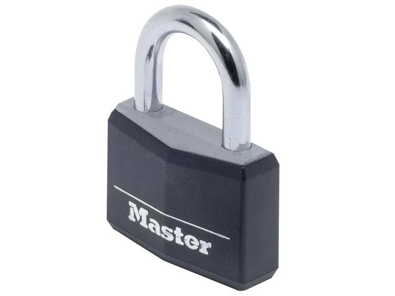 Master Lock Aluminium Black Vinyl Cover 40mm Padlock 4-Pin - Image 2