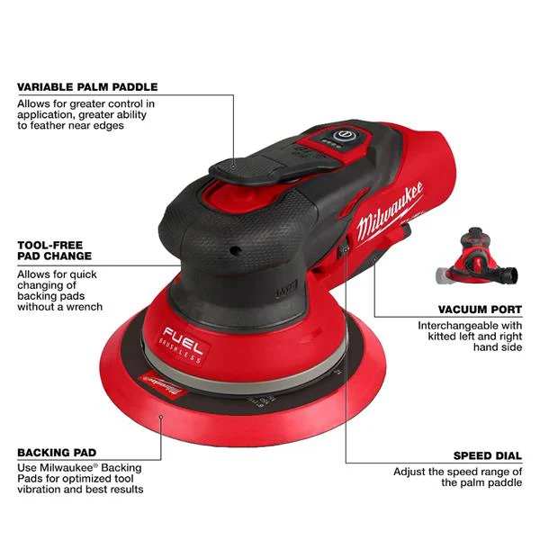 MILWAUKEE M12FROS5-0 150MM RANDOM ORBITAL SANDER - Image 2