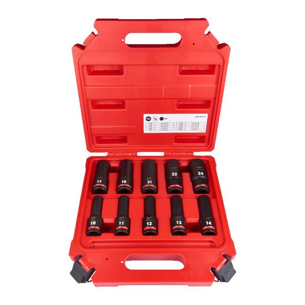 Milwaukee Shockwave 10 Piece 1/2" Deep Impact Socket Set - Image 2