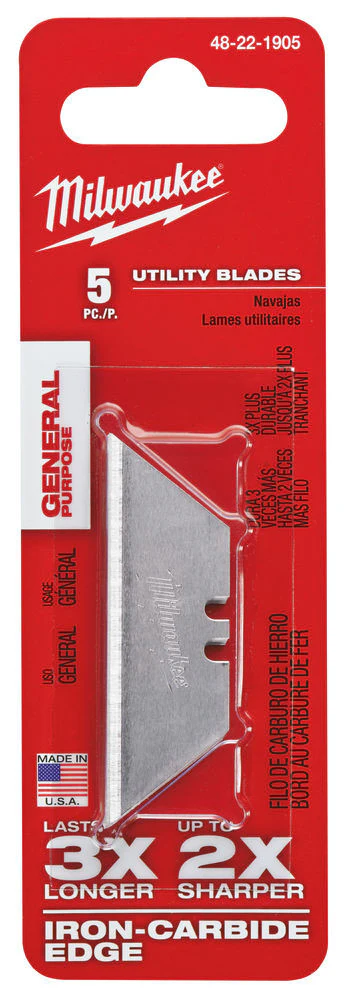MILWAUKEE UTILITY KNIFE BLADES 5 PACK