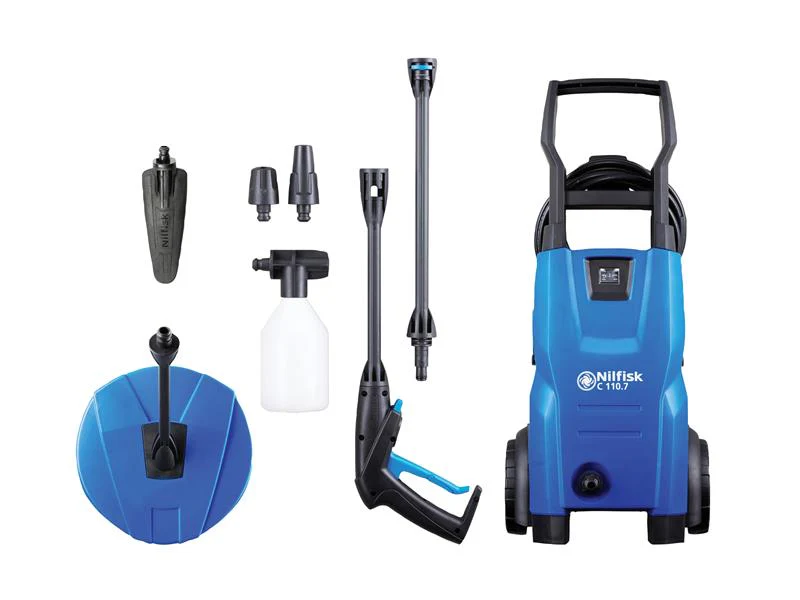 Nilfisk C110.7-5 PCA X-TRA Pressure Washer with Patio Cleaner & Brush 110 bar 240V