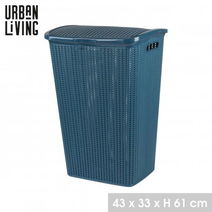 PASHA LAUNDRY CHEST WITH LID DARK 43X33X61CM