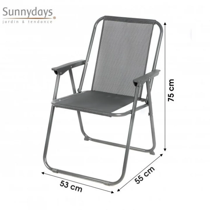 PICNIC CHAIR STEEL/TEXTILENE IN GREY