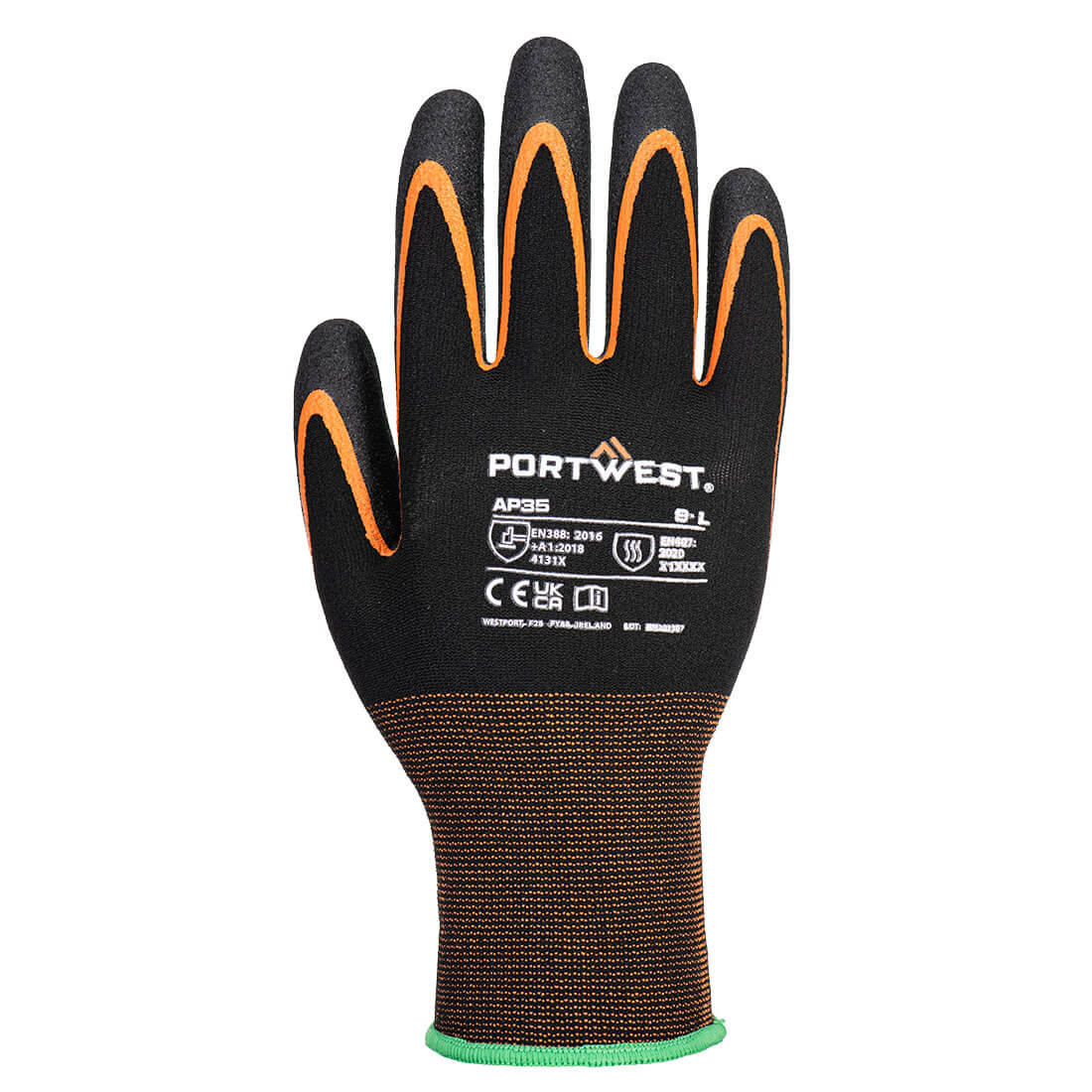 PORTWEST AP35 GRIP 35 NITRILE DOUBLE PALM GLOVE XL - Image 2