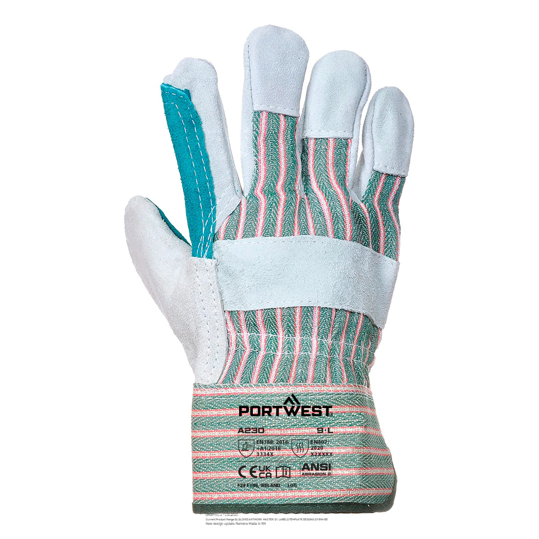 PORTWEST DOUBLE PALM RIGGER GREYGREEN /XL - Image 2