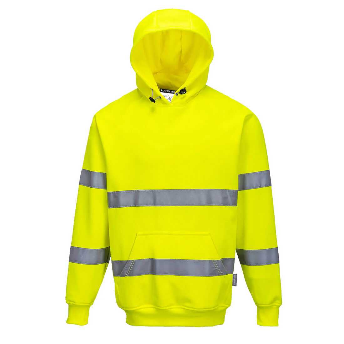 PORTWEST HI VIS HOODED SWEATSHIRT - YELLOW