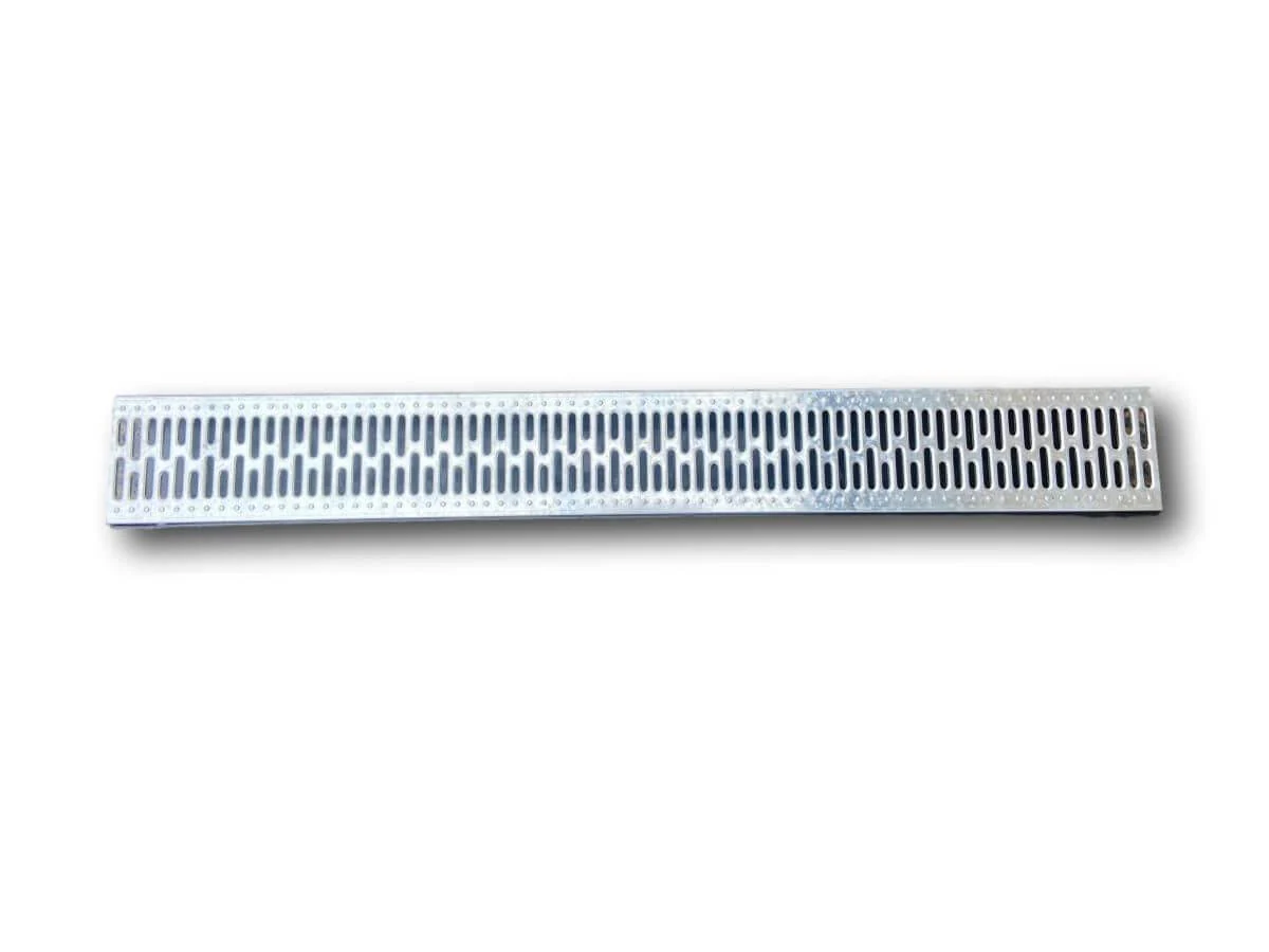 JGK PVC RESTRICTED DRAIN CHANNEL & GALV GRATING 1M A15 - Image 2