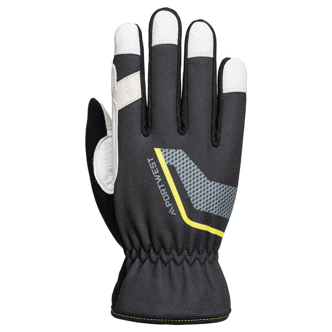 PORTWEST STRETCH UTILITY LEATHER GLOVE BLACK - Image 2
