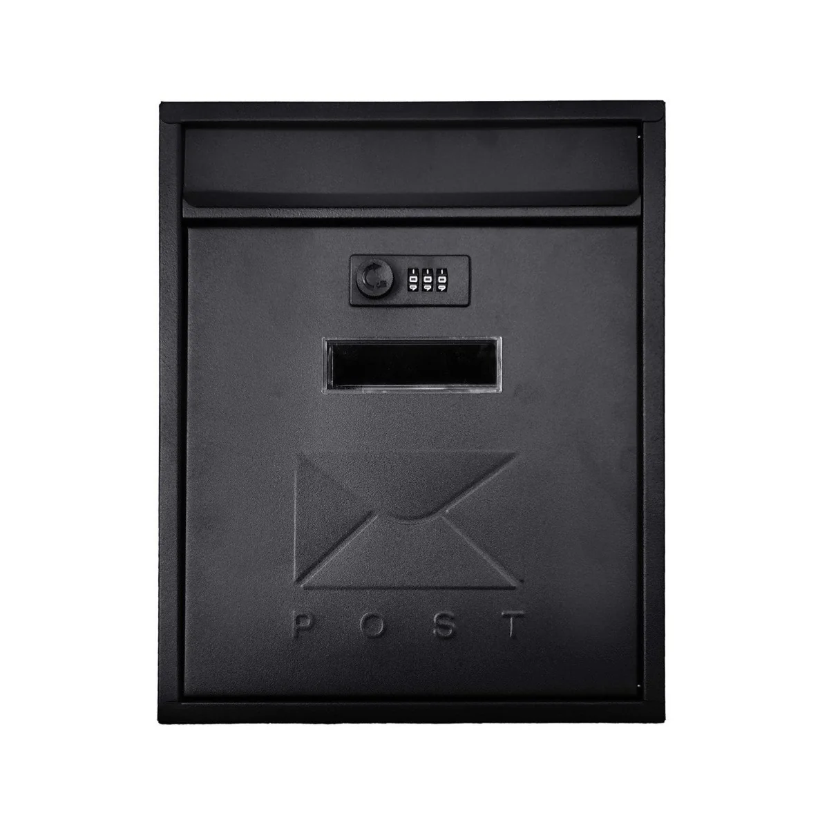 Secure, stylish post box with combination lock – Matt Black finish.