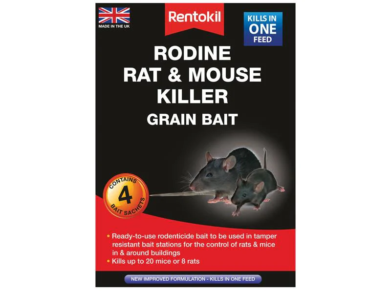 Rentokil Rodine Rat & Mouse Killer Grain Bait (Sachets 4) - Image 2