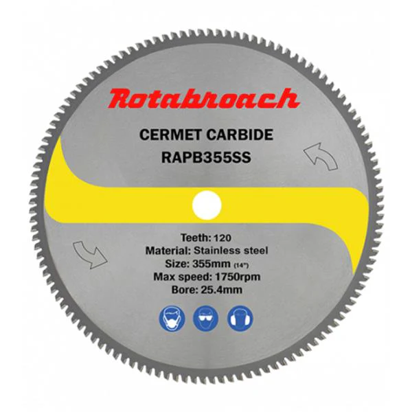ROTABROACH STAINLESS STEEL CERMET BLADE 355MM X 25.4MM X 120T
