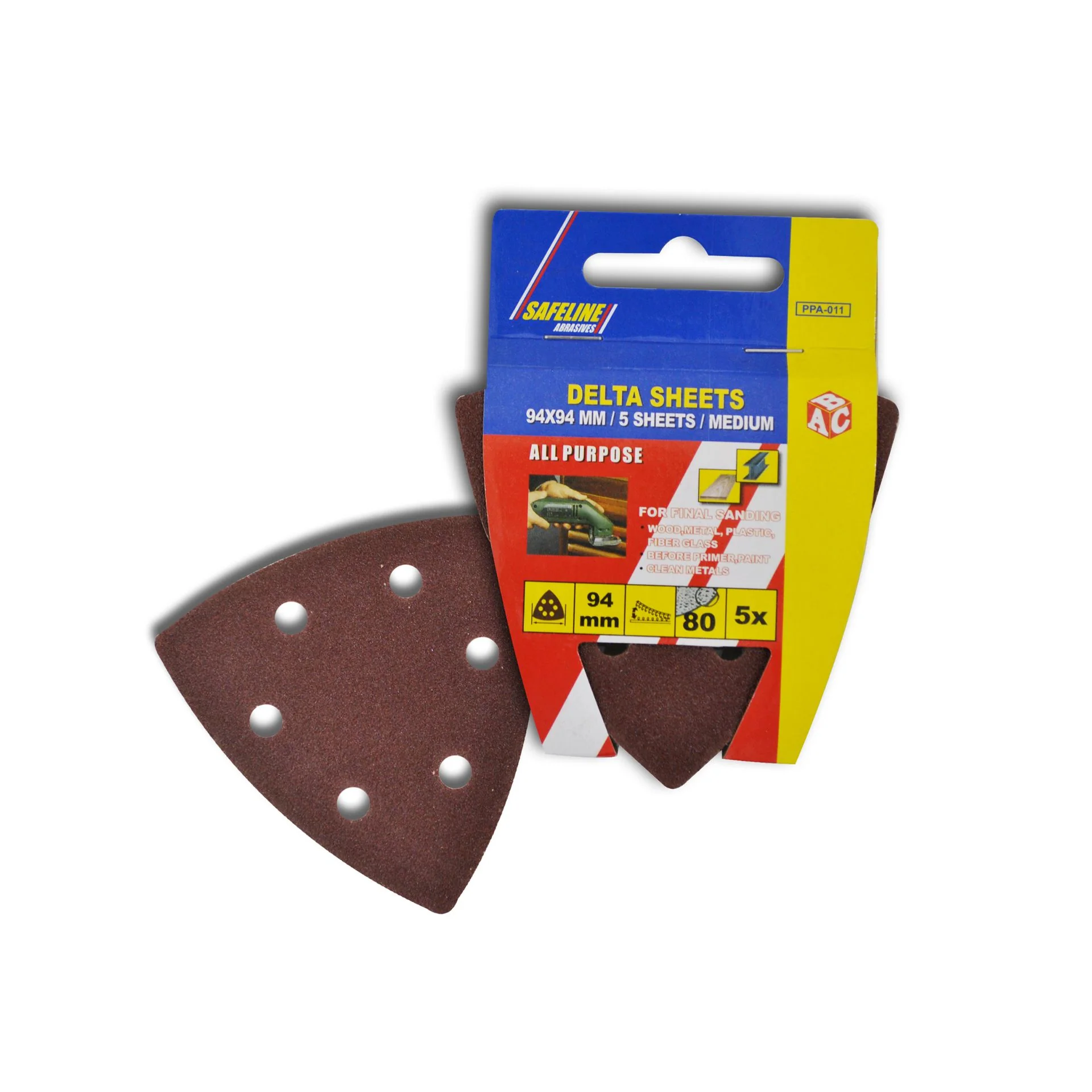 SAFELINE DELTA SANDING SHEETS FINE 5PC