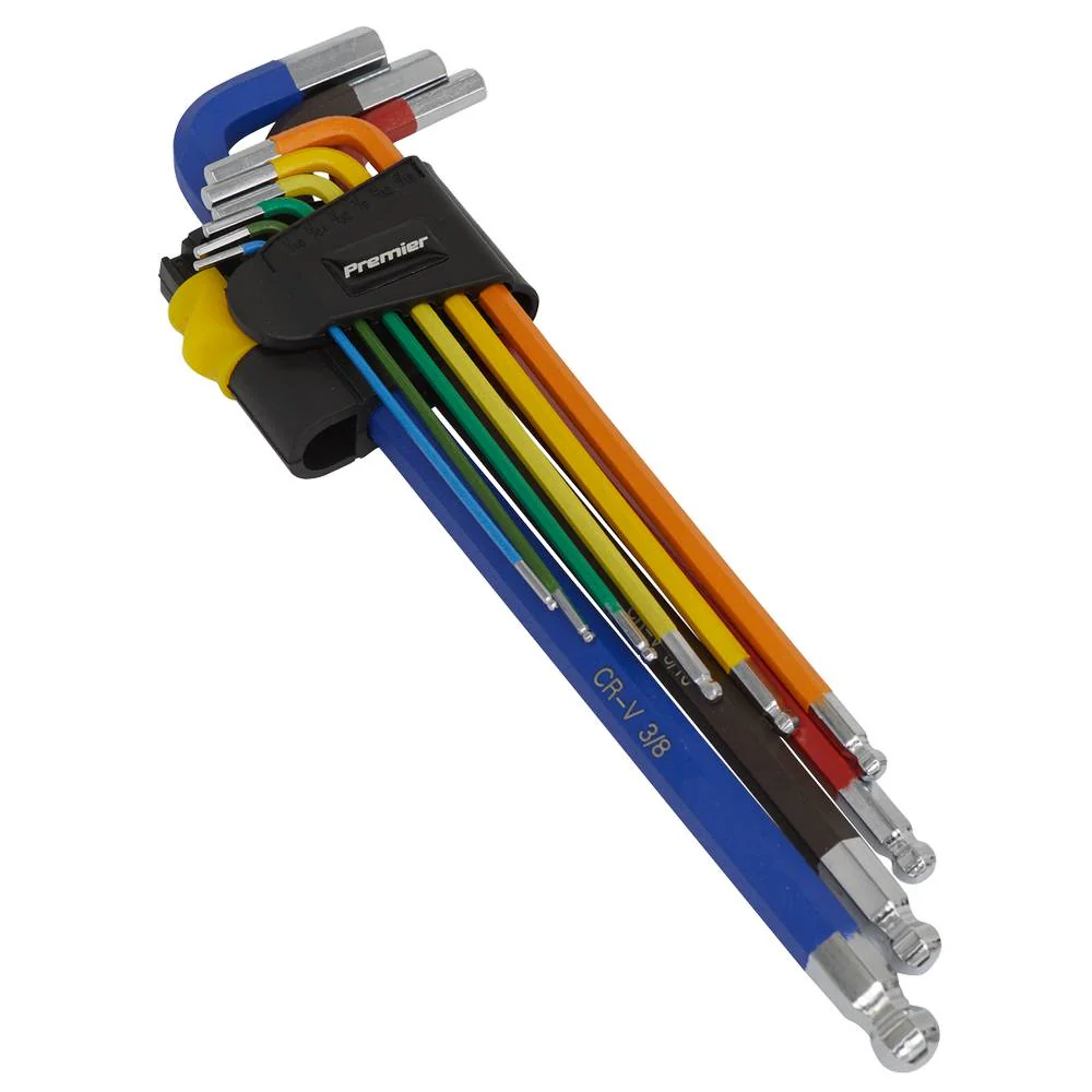 SEALEY BALL-END EXTRA LONG HEX KEY SET IMPERIAL 9PC