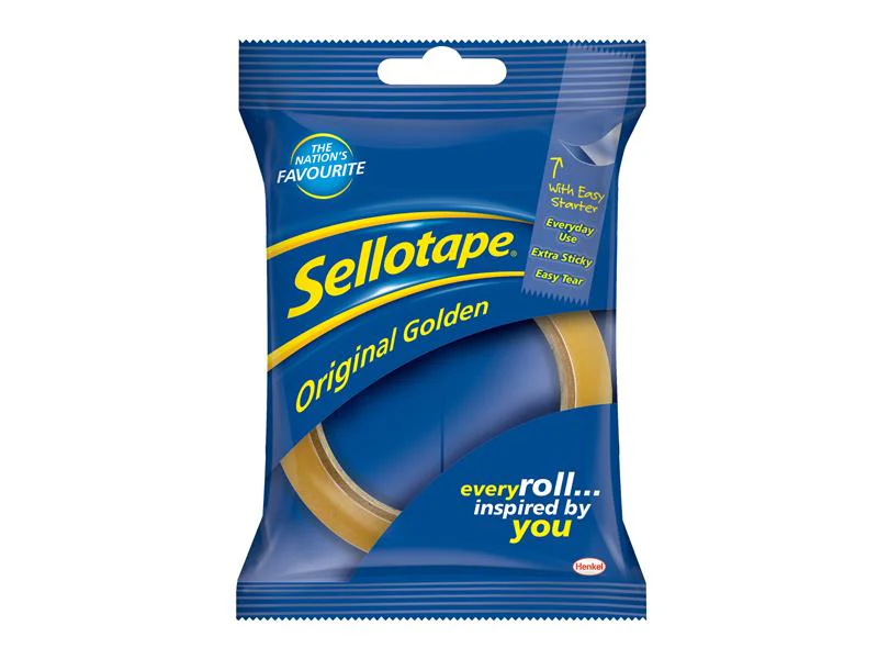 Sellotape Original Golden Sticky Tape - 1 Roll 24mm x 50m - Image 2