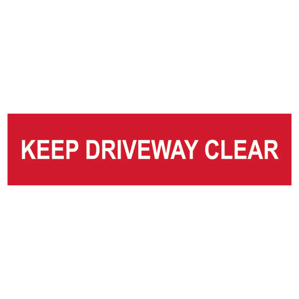 Sign/Sticker - Keep driveway clear - PVC (200 x 50mm)
