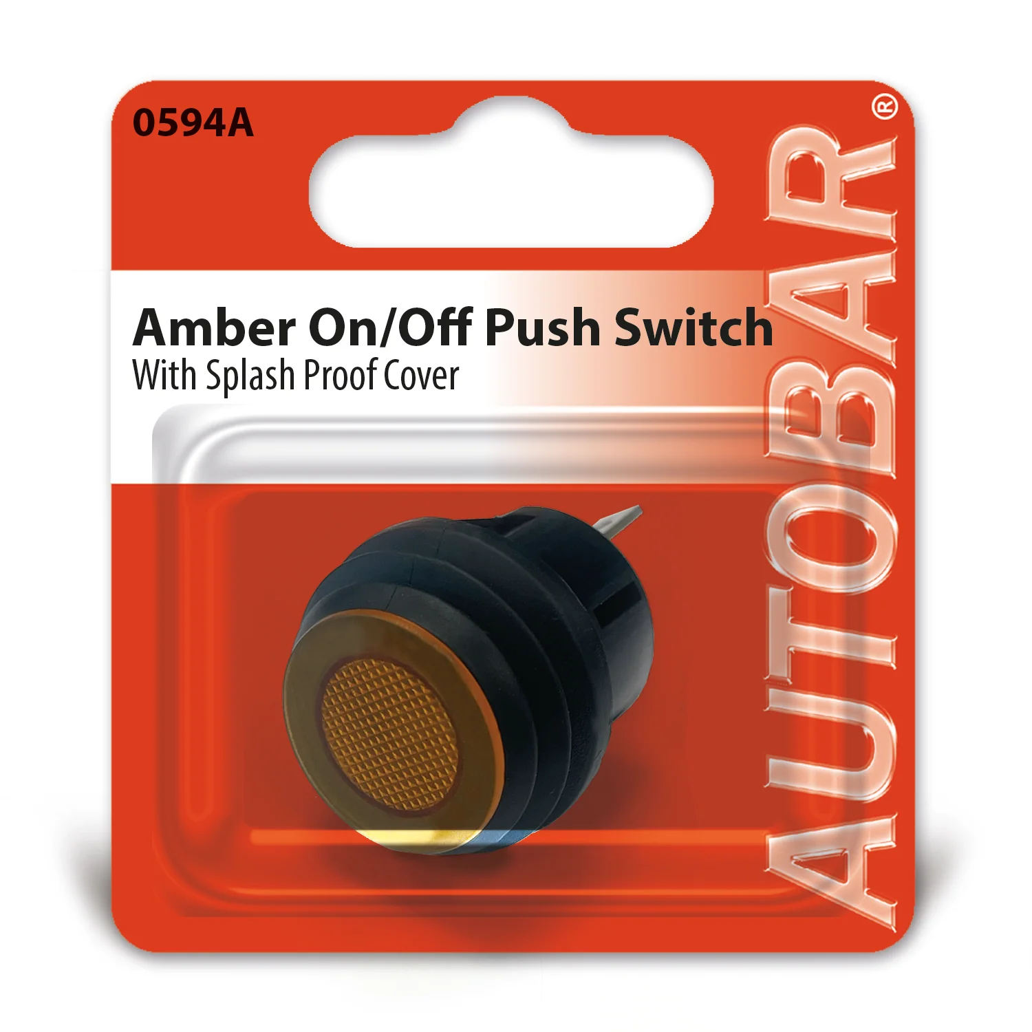 SIMPLY AUTO AMBER ON/OFF PUSH SWITCH SPLASHPROOF