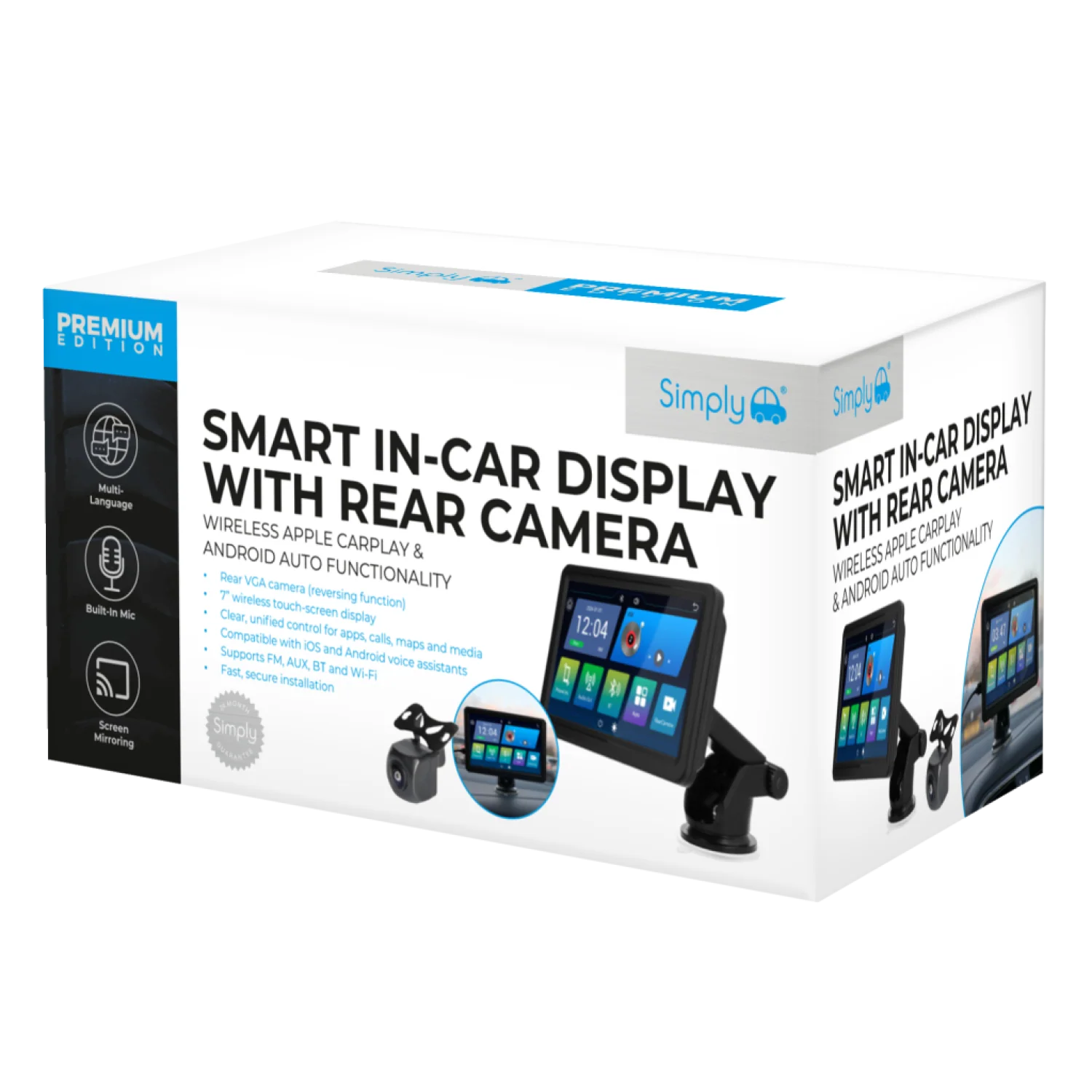 SIMPLY AUTO SMART IN CAR DISPLAY WITH REAR CAMERA