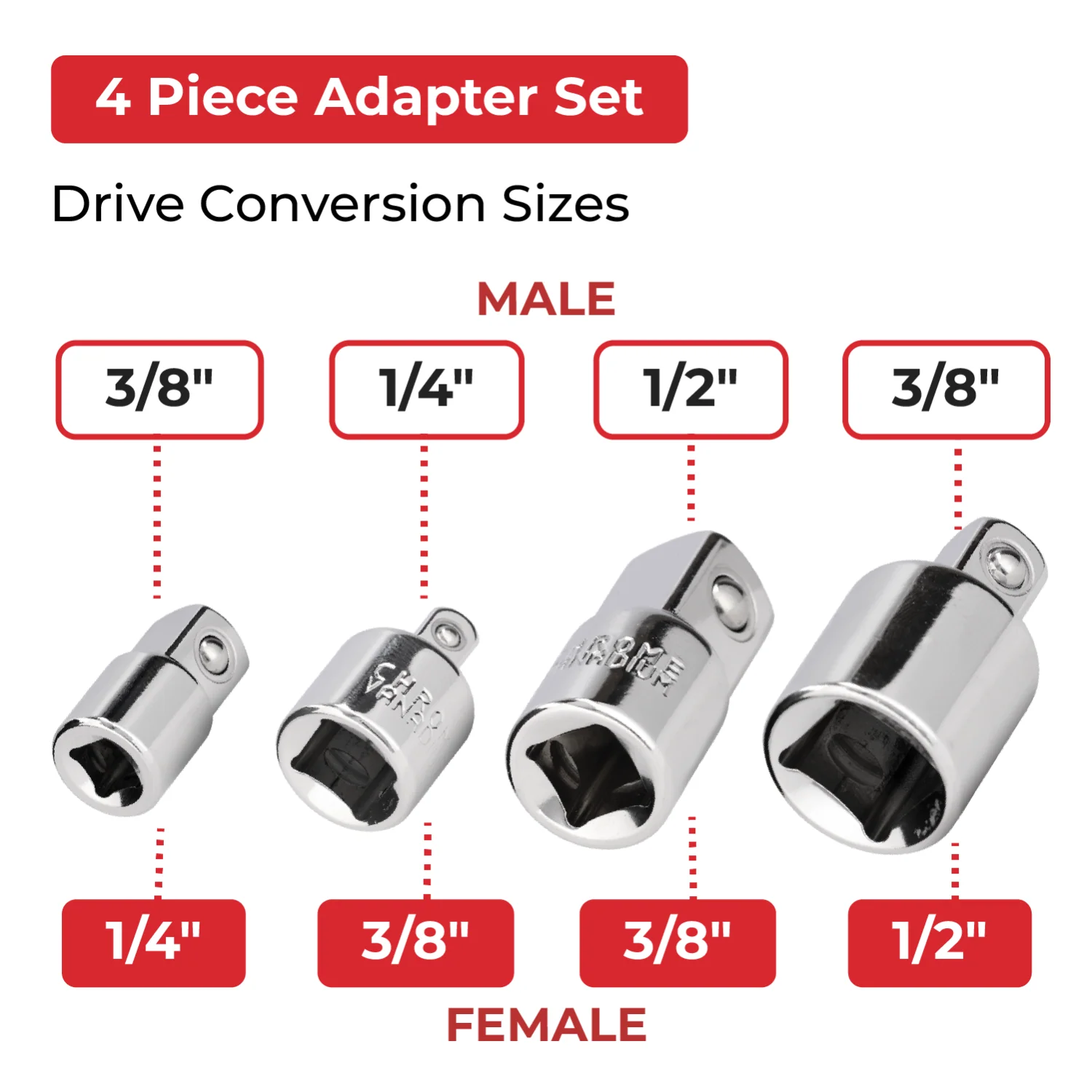 SIMPLY TOOLS 4PC ADAPTOR SET - Image 4