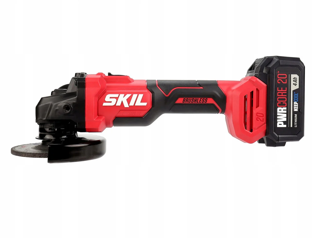 SKILL 3922DA BRUSHLESS ANGLE GRINDER 115MM 20V 4.0AH BATTERY + 2 - 4A CHARGER BAG - Image 2