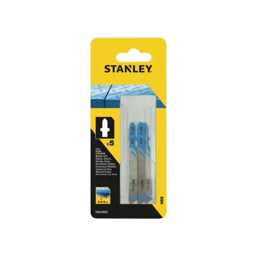 STANLEY 48MM JIGSAW BLADE T SHANK METAL HSS 5PC - Image 2