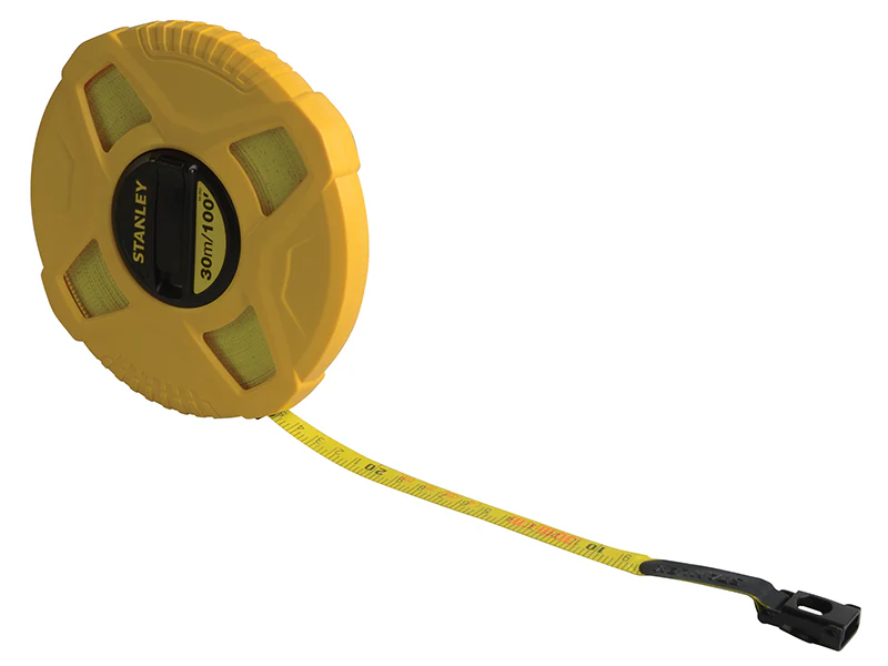 STANLEY® Closed Case Fibreglass Long Tape 30m/100ft (Width 13mm)