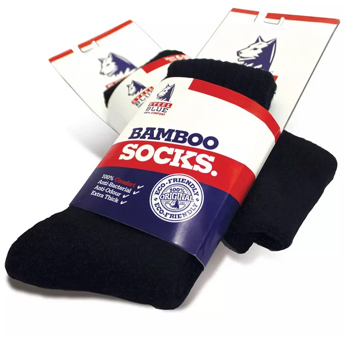 STEEL BLUE BAMBOO SOCKS SIZE 11-14, 6-10 - Image 3