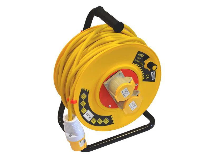 TALAtools Heavy-Duty Cable Reel 110V 40m 2-Socket - Image 2