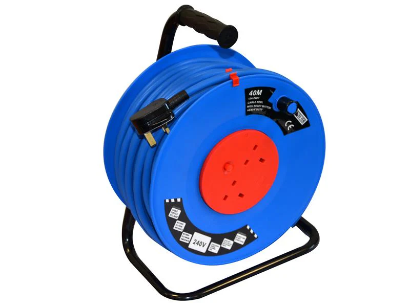 TALAtools Heavy-Duty Cable Reel 220V 2-Socket 40m - Image 2