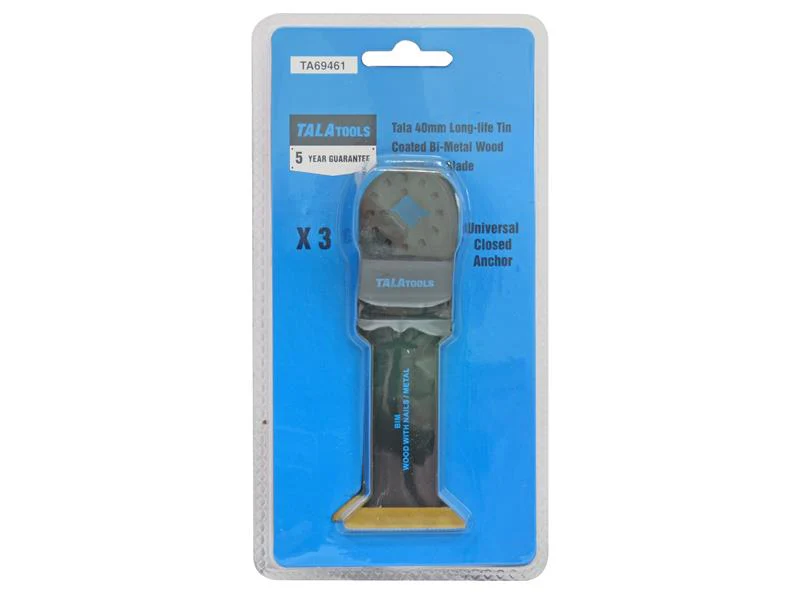 TALAtools Multi-Tool Bi-Metal Wood with Nails Blade 40mm (Pack 3)