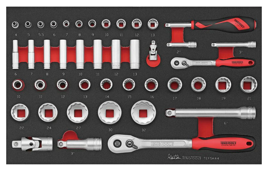 TENG TOOL SOCKET SET 1/4IN AND 1/2IN DRIVE 44PCS
