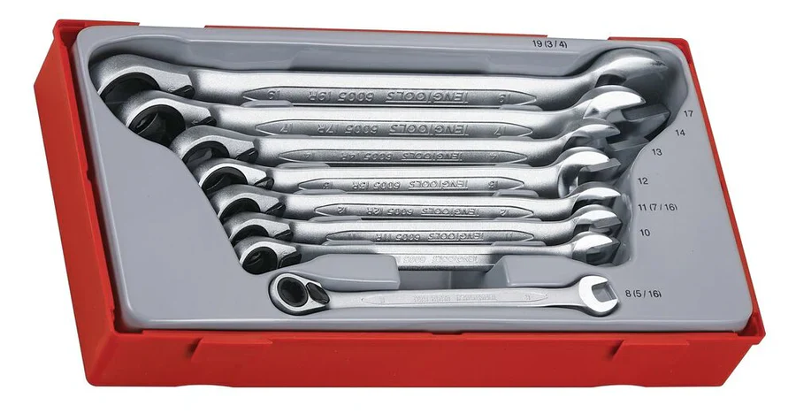 TENG TOOL Spanner Set Combn Rev Ratchet 8pcs - Image 2