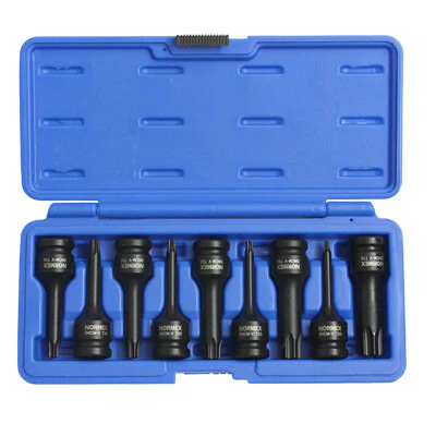 TOPTUL 9PCE 1/2" Air Impact TX Socket Set T20-T70 at Watson Hire