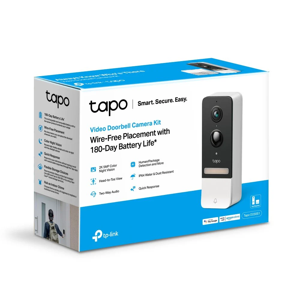 TP LINK 5MP BATTERY SMART AI VIDEO DOORBELL IP64 FULL COLOUR - Image 3