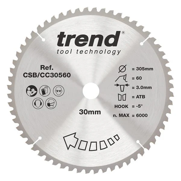 TREND CRAFT SAW BLADE CROSSCUT 305MM X 60 X 30MM