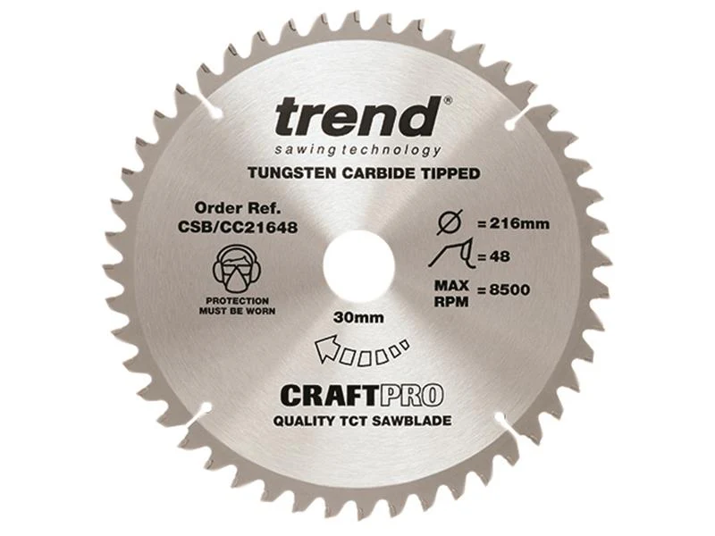 Trend CSB/CC21648 CraftPro Saw Blade 216 x 30mm x 48T