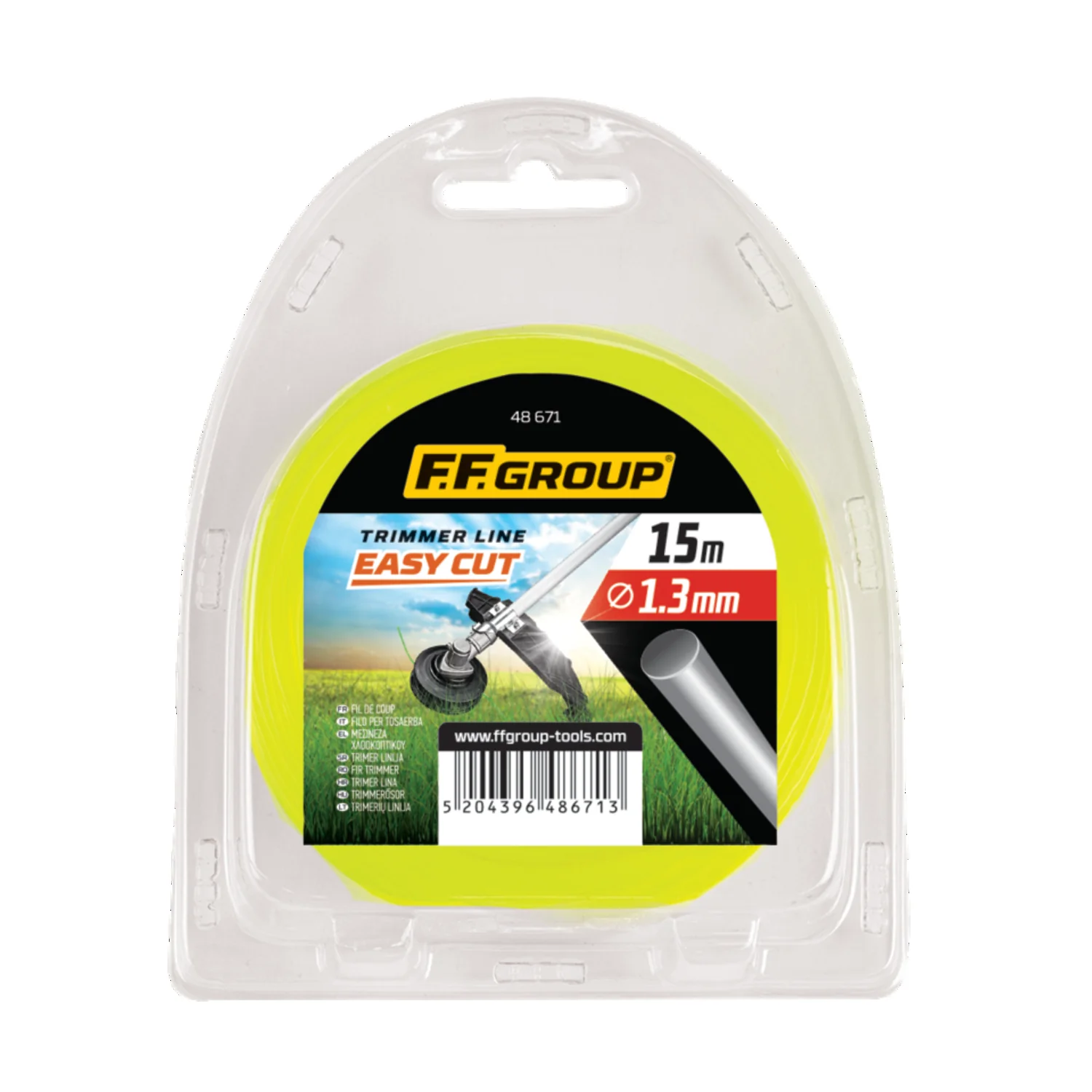 TRIMMER LINE EASY CUT, ROUND, LIGHT YELLOW 2.4MM X 15M
