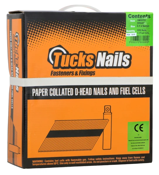 TUCKS NAIL FUEL PACK 3.1X75MM RING BRIGHT 2200+2