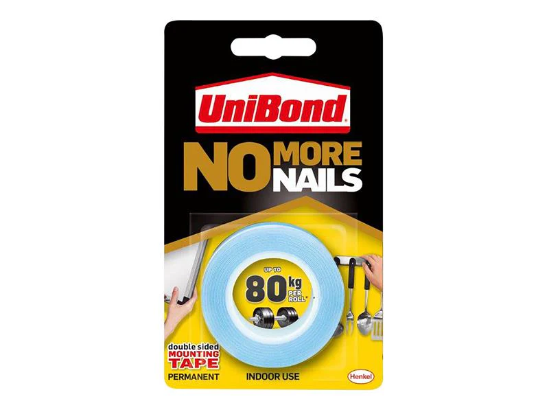 UniBond No More Nails Indoor Permanent Mounting Tape Roll 19mm x 1.5m - Image 2