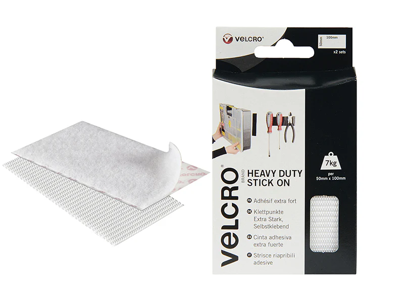 Heavy-Duty VELCRO® Stick On Strips 2pk 50x100mm – Watson Hire