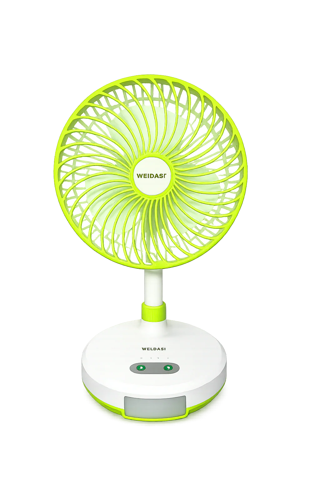 WEIDASI USB 6-INCH, PORTABLE RECHARGEABLE TABLE FAN + LED LAMP